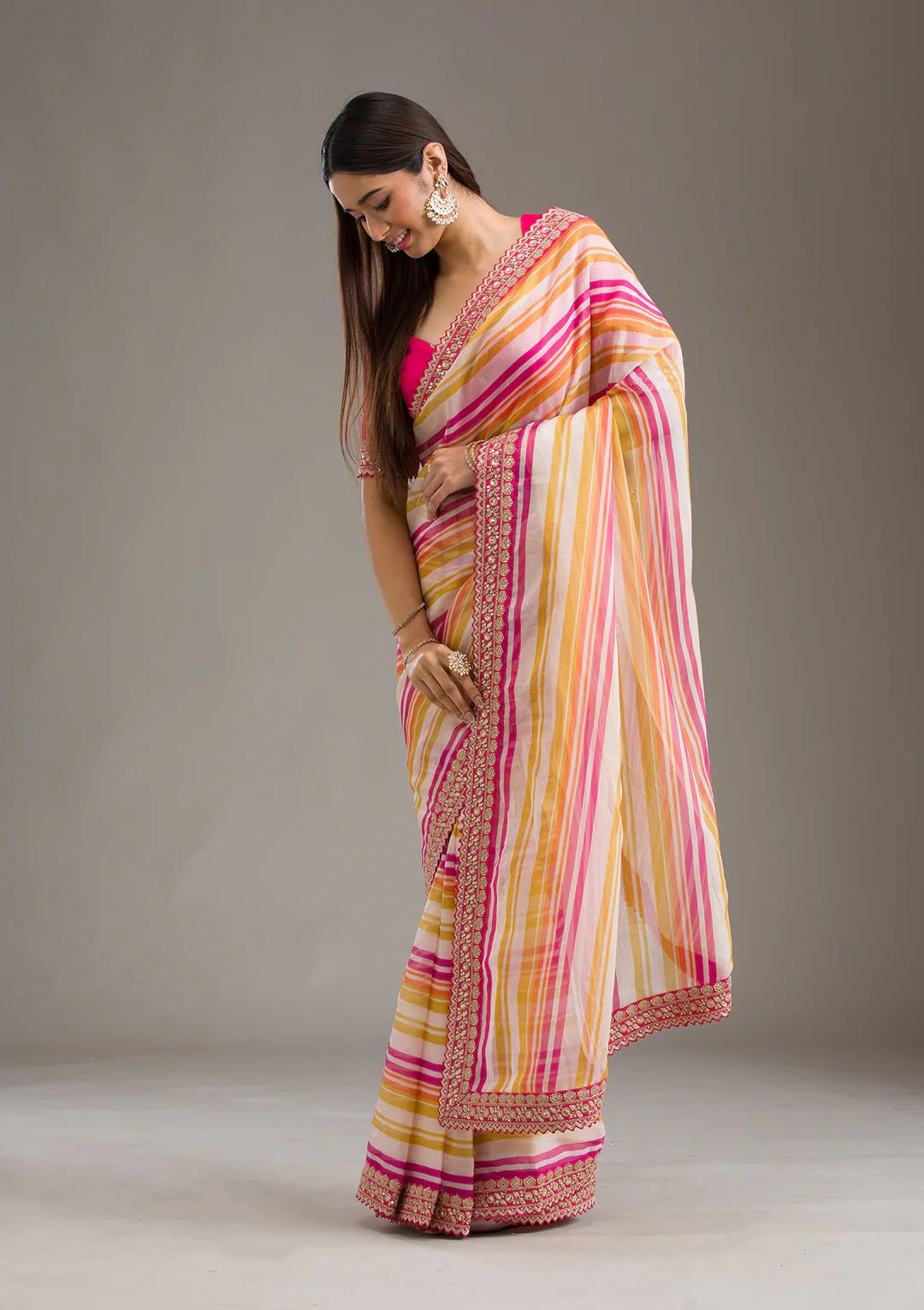 New Designer Leriya Print Soft Tebby Silk Coding And Embroderied Saree Along With Same Model Unstiched Blouse Piece