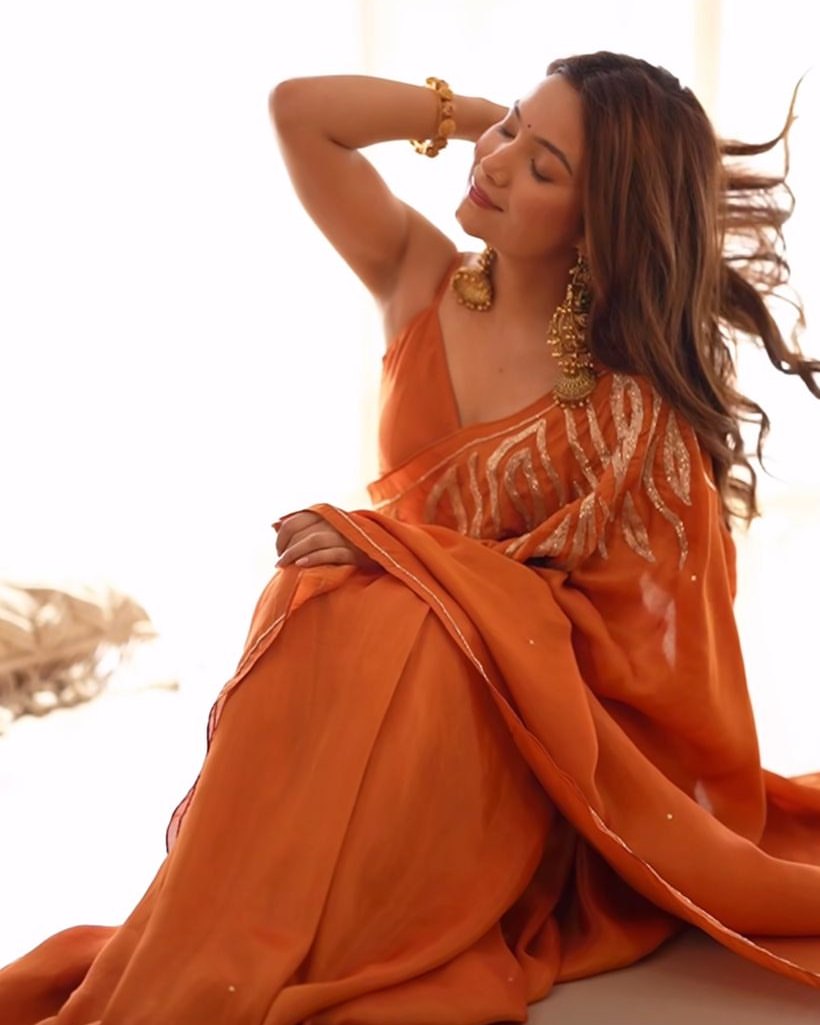 New One Minute Ready To Wear Pure Soft Malai Satin Silk Saree With Beautiful Cutdana Hand Work with Same Model Patern Stiched Blouse