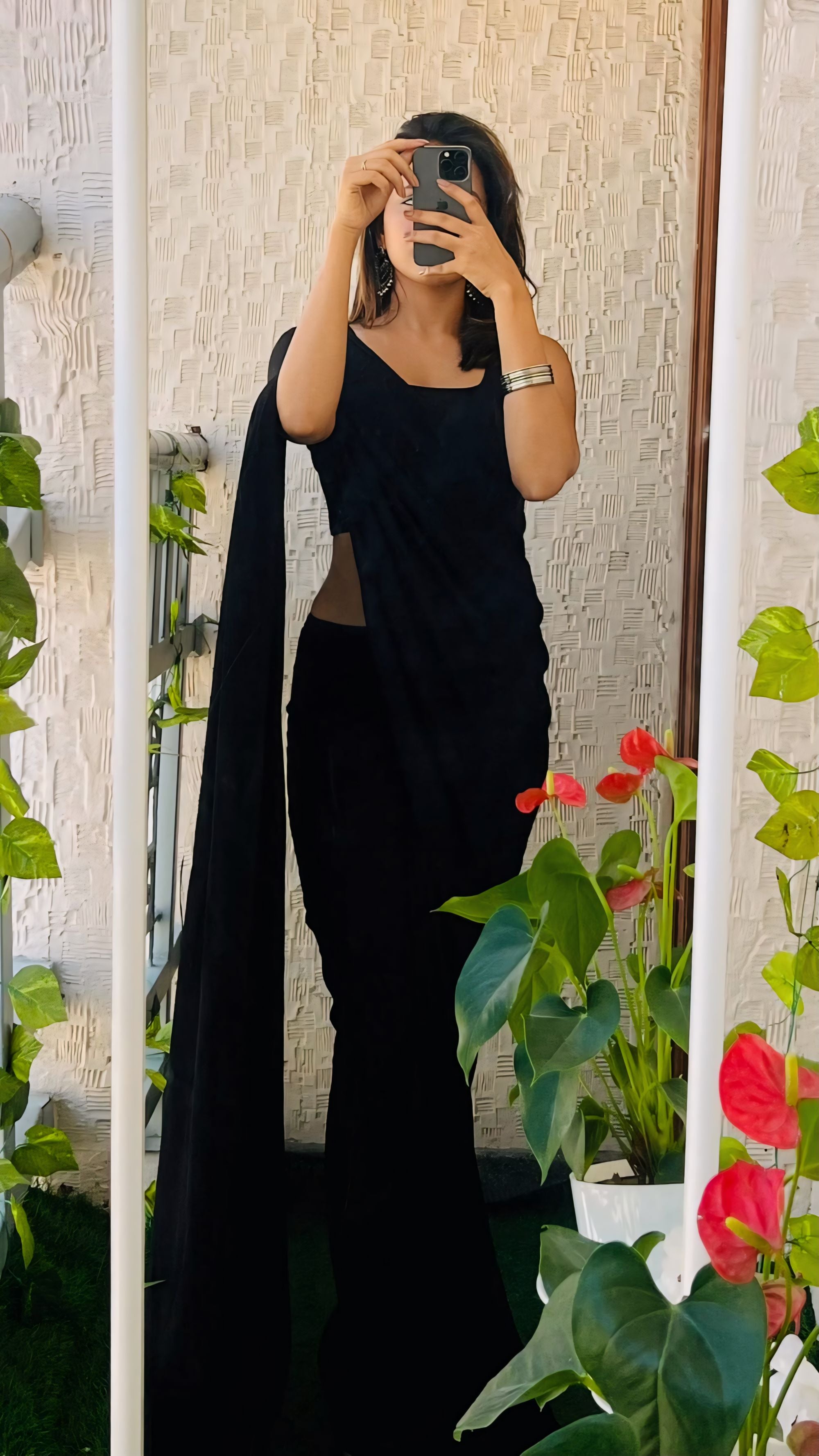 New One Minute Ready Wear Black Saree