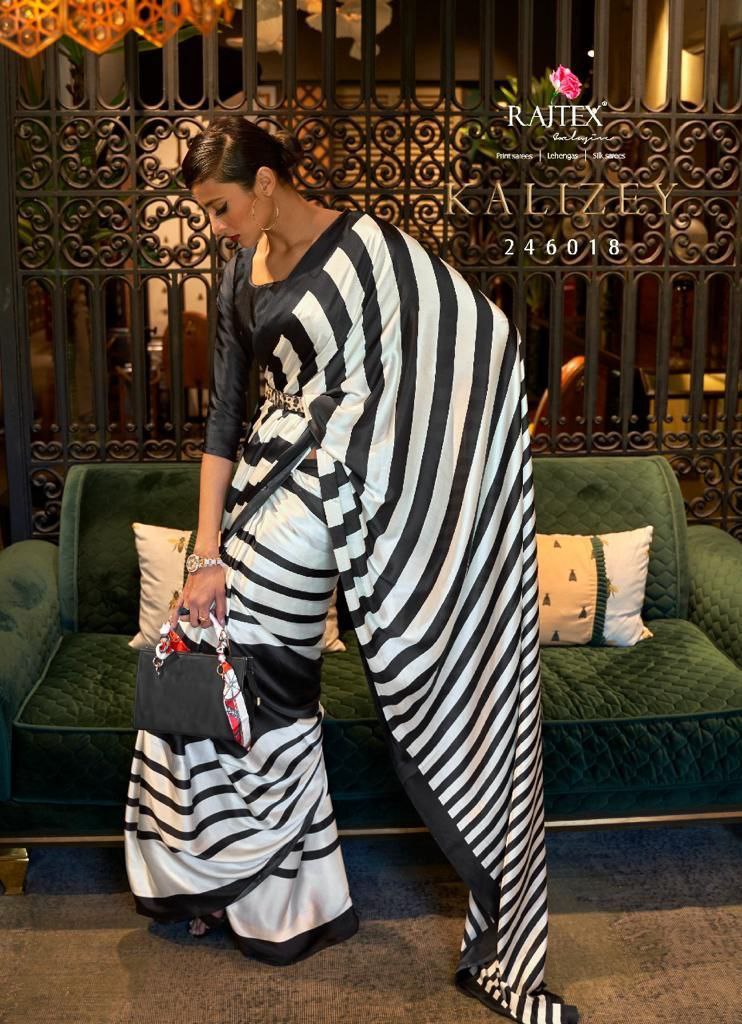 New Designer Party Wear Zebra Digital Printed Original Japan Satin Saree