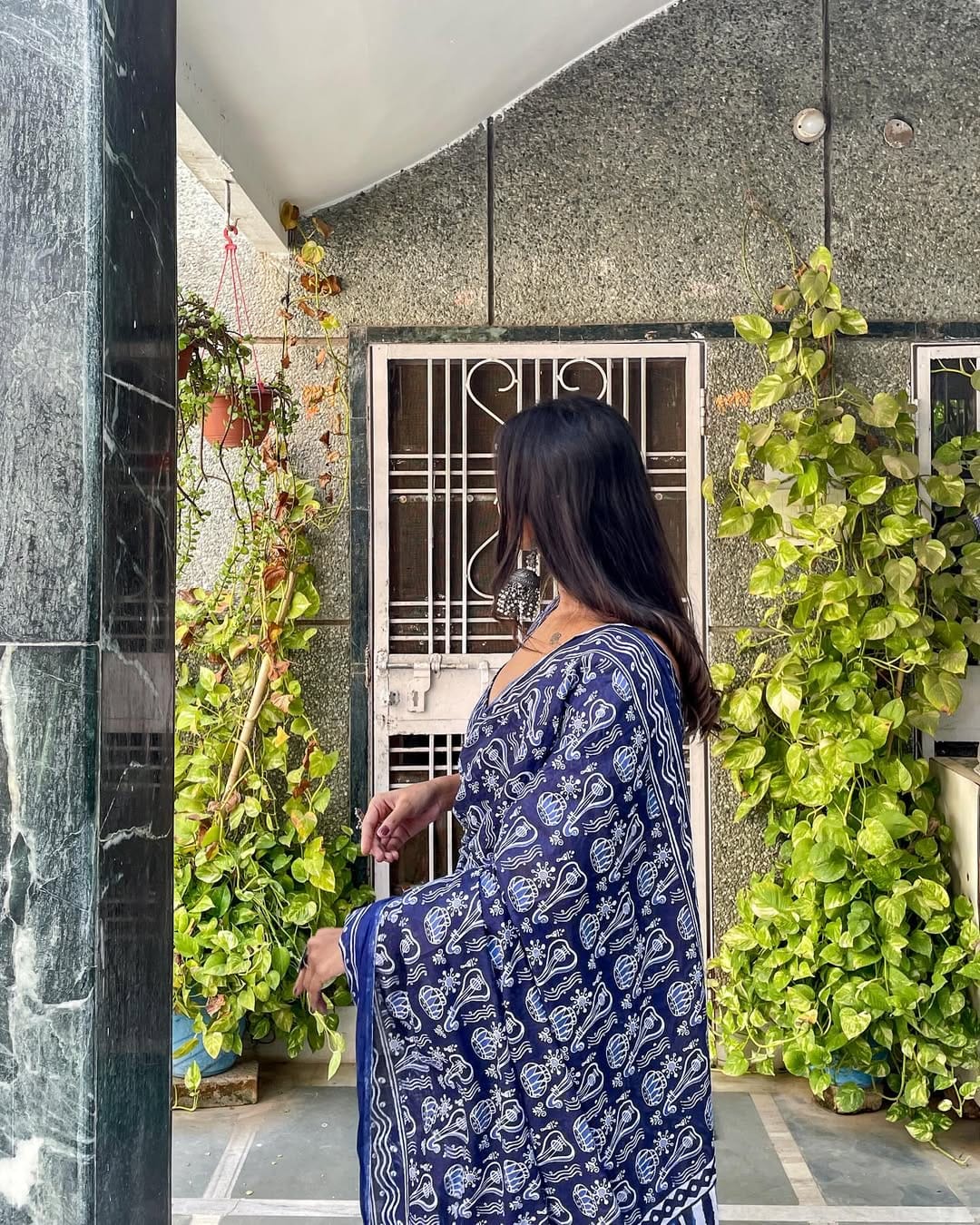 New One Minute Ready To Wear Soft Linen Digital Printed Blue Saree With Same Model Blue Unstiched Blouse Piece