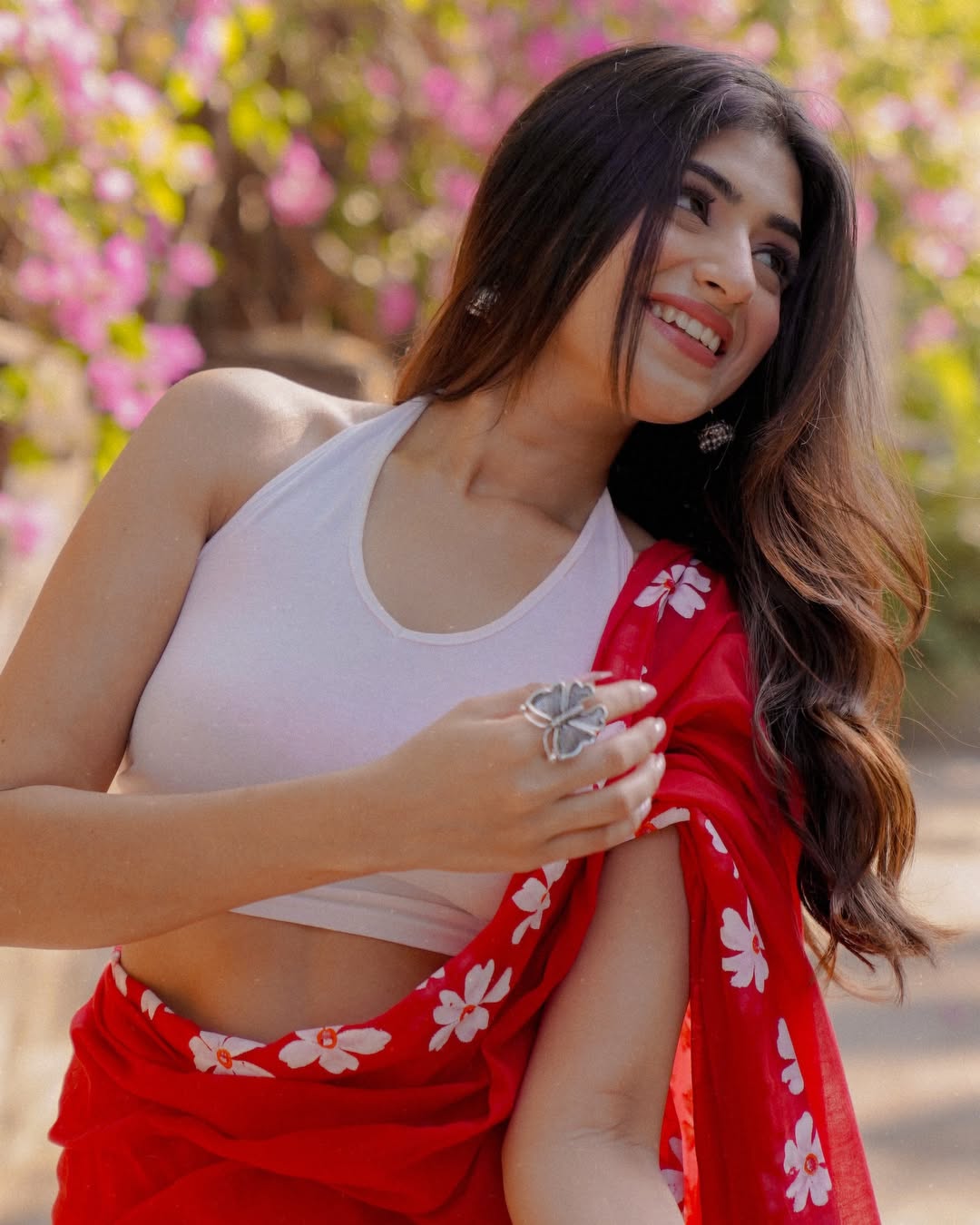 New One Minute Ready To Wear Pure Soft Mul Cotton Silk Red Saree With  Pocket