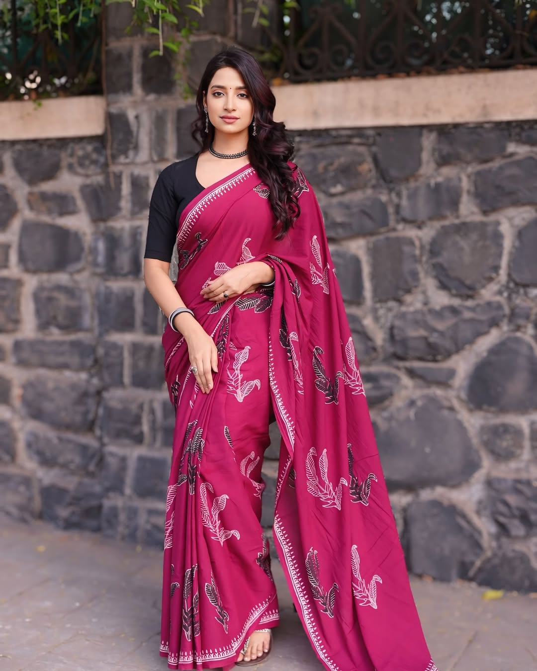 New One Minute Ready To Wear  Pure Soft Mul Cotton Silk Pink Saree With  Pocket Along With Running Unstiched Blouse Piece