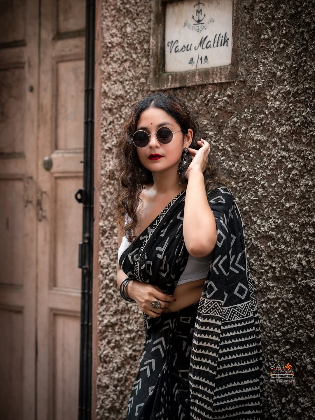 New One Minute Ready To Wear Pure Soft Mul Cotton Silk Black Saree With  Pocket