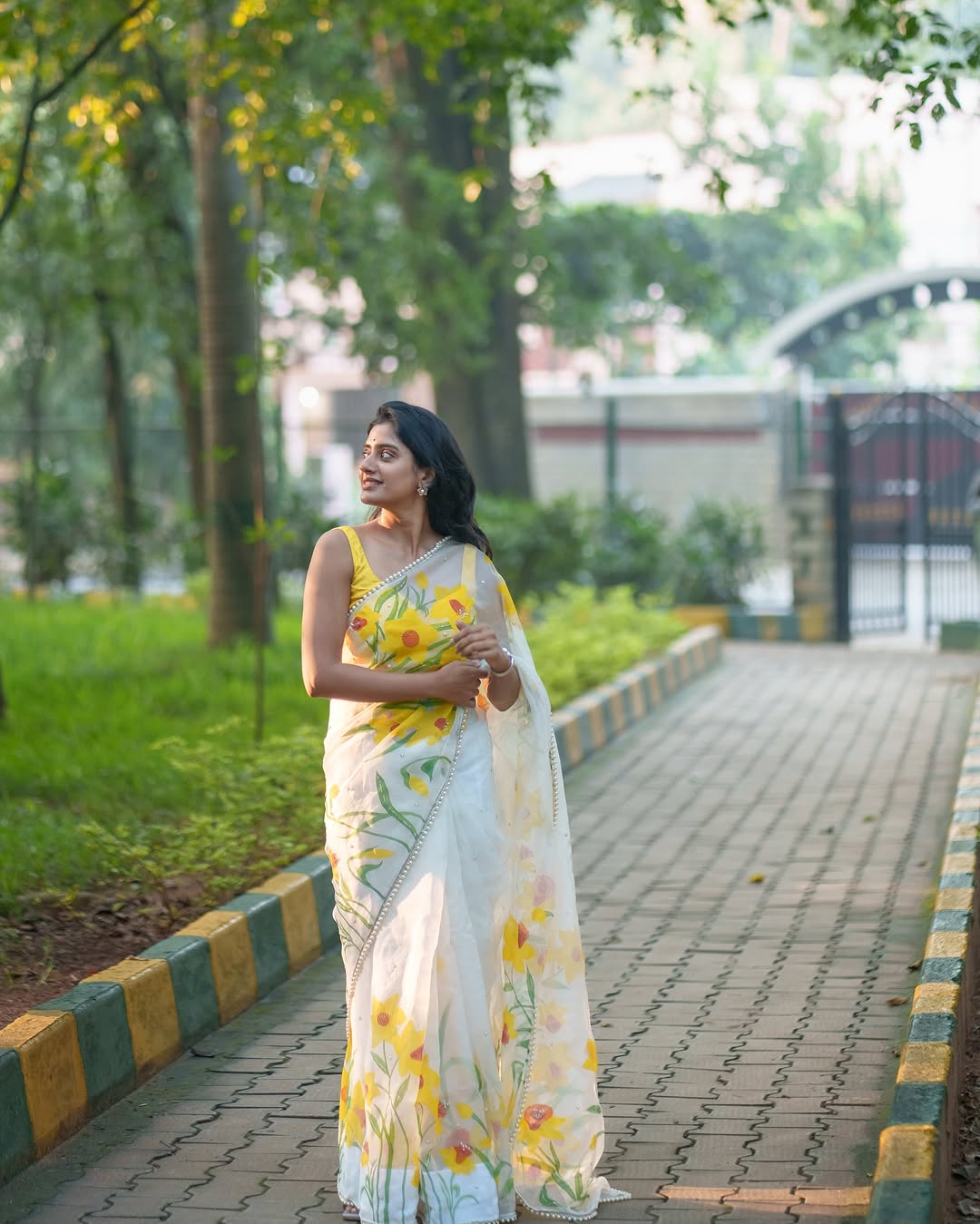 New One Minute Ready To Wear Pure Soft Organza Silk Saree With Beautiful Cutdana and Moti Handwork With Stiched Blouse