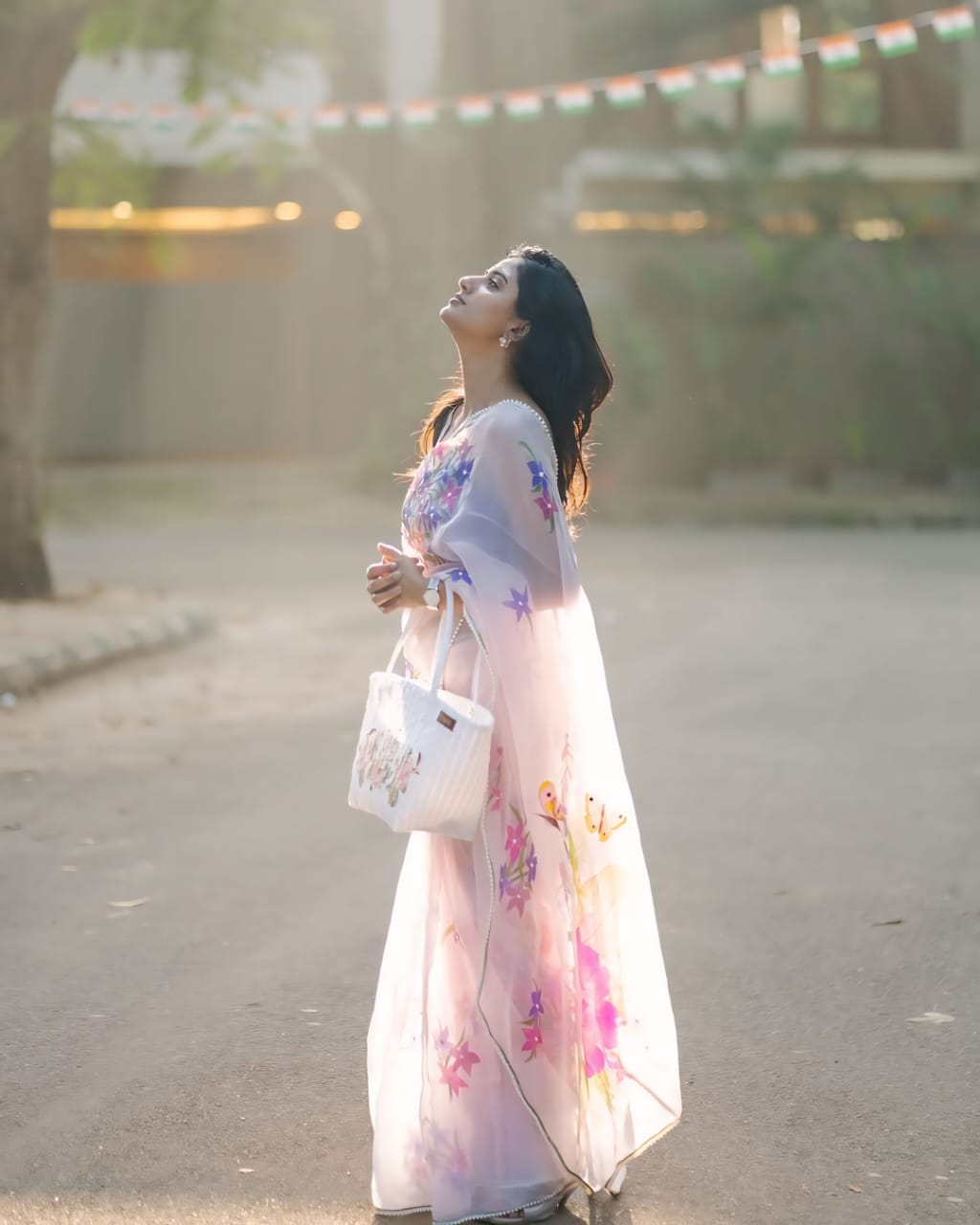 New One Minute Ready To Wear  Pure Soft Organza Silk Saree With Beautiful cutdana and Moti Handwork With Same Model Violete Unstiched Blouse Piece