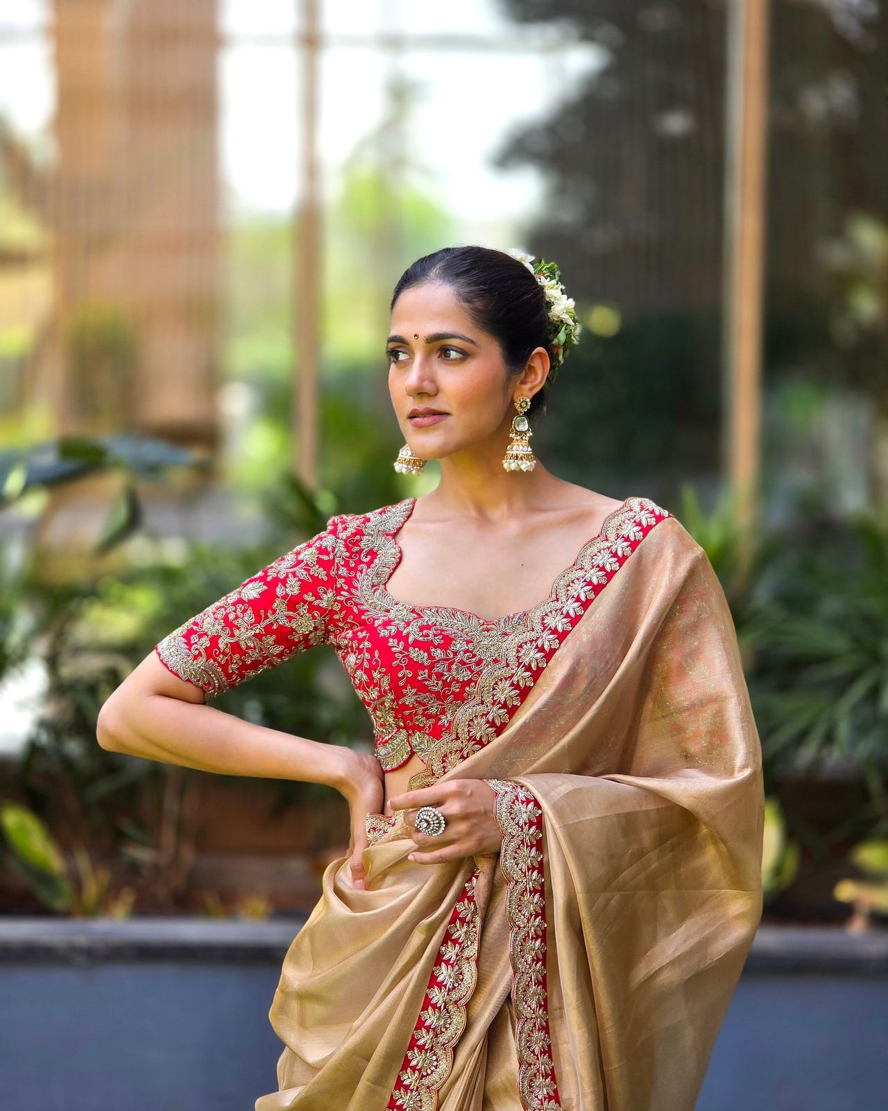 New Designer Soft Tissue Sequence And Coding Ambroidery Work Gold Saree With Sequins And Coding Embroidery Work Unstiched Blouse Piece