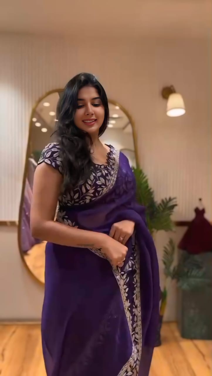 New Designer Party Wear Rangoli Silk Purple Saree