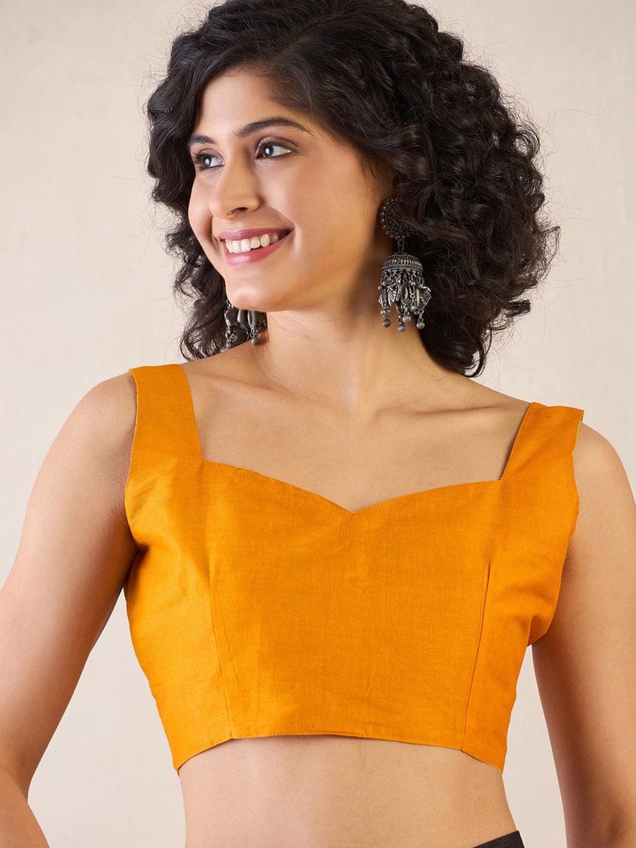 New One Minute Ready To Wear Pure Soft Mul Cotton Silk Rama-Yellow Saree With  Pocket Along With Same Model Unstiched Blouse Piece