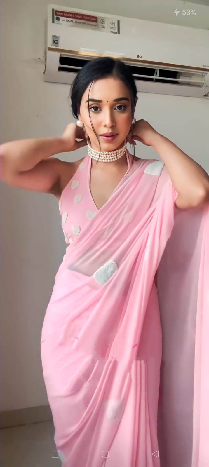 New One Minute Ready Wear Baby Pink Georgette Saree