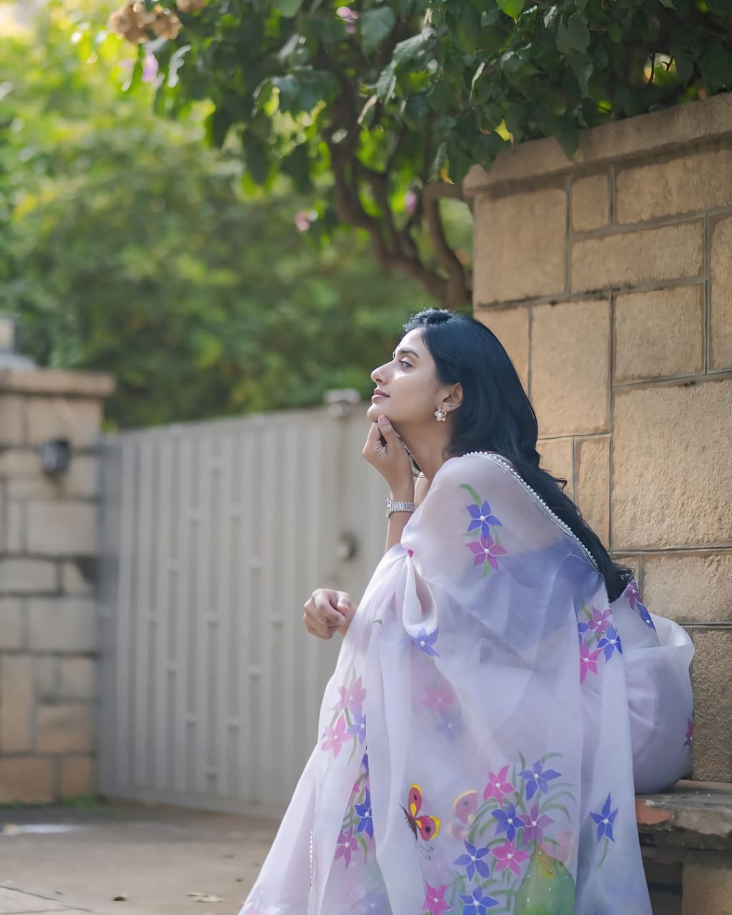 New One Minute Ready To Wear  Pure Soft Organza Silk Saree With Beautiful cutdana and Moti Handwork With Same Model Violete Unstiched Blouse Piece