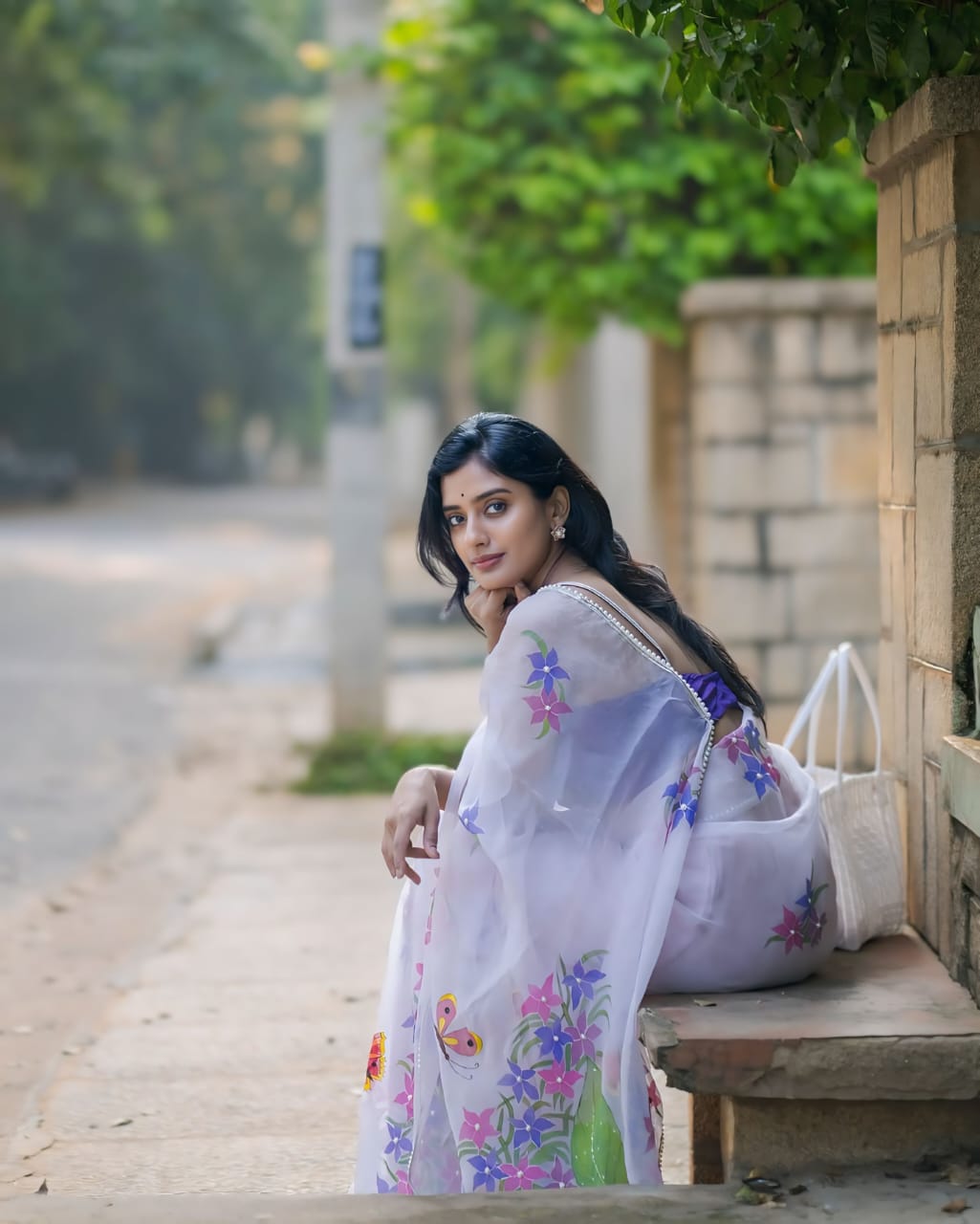 New One Minute Ready To Wear  Pure Soft Organza Silk Saree With Beautiful cutdana and Moti Handwork With Same Model Violete Unstiched Blouse Piece