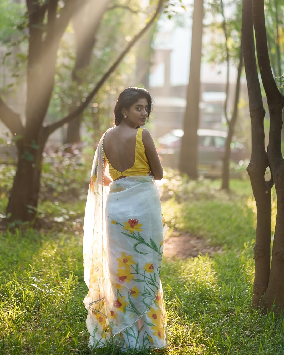 New One Minute Ready To Wear Pure Soft Organza Silk Saree With Beautiful Cutdana and Moti Handwork With Stiched Blouse