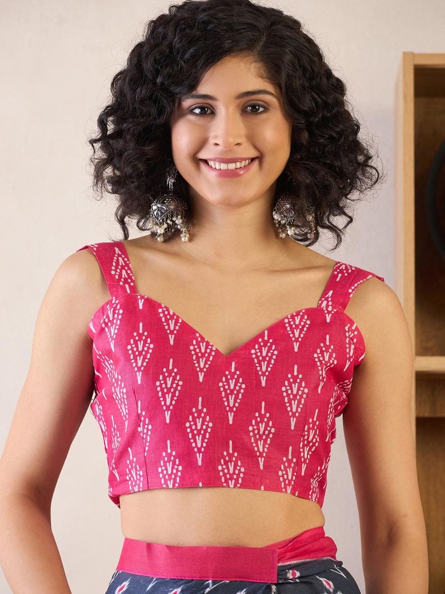 New One Minute Ready To Wear Flower Designed Pure Soft Mul Cotton Silk Navy Blue Saree With  Pocket Along With Running Unstiched Blouse Piece