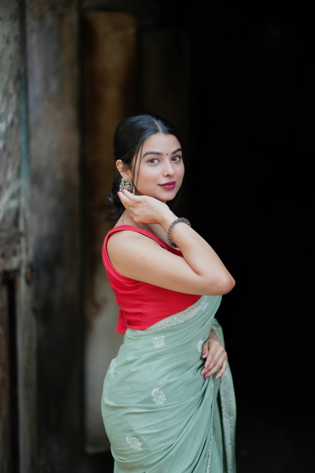 New One Minute Ready To Wear  Pure Soft Mul Cotton Silk Saree With  Pocket Along With Running Unstiched Blouse Piece