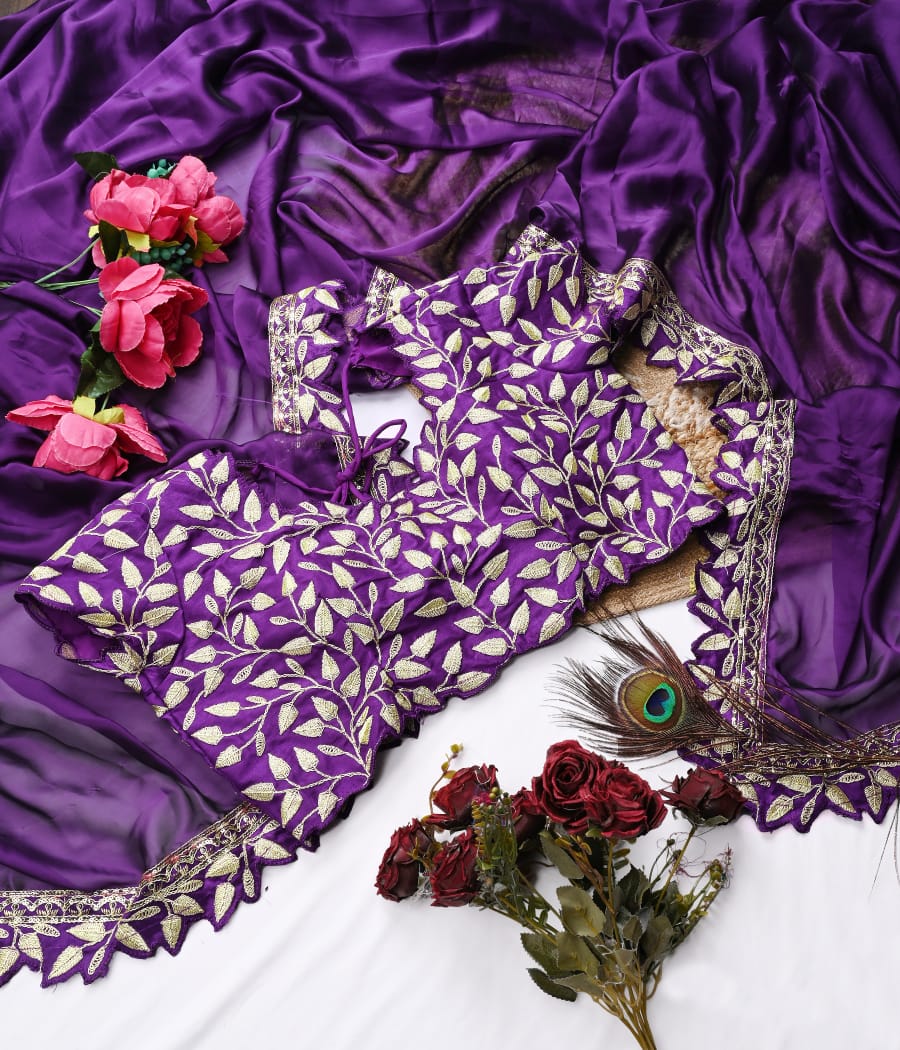 New Designer Party Wear Rangoli Silk Purple Saree