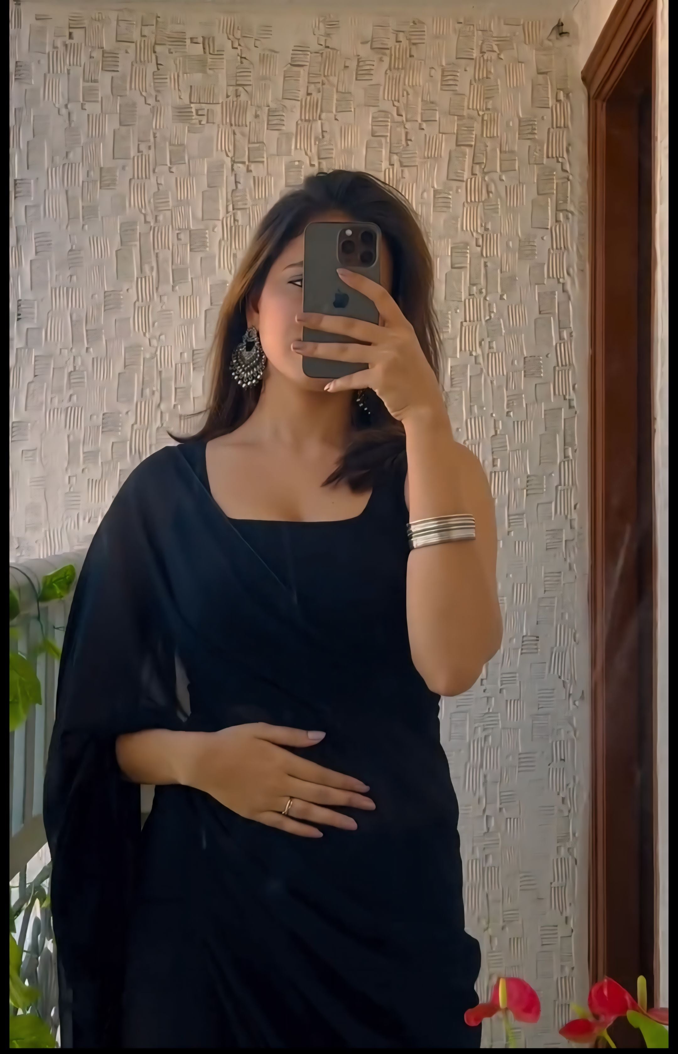 New One Minute Ready Wear Black Saree