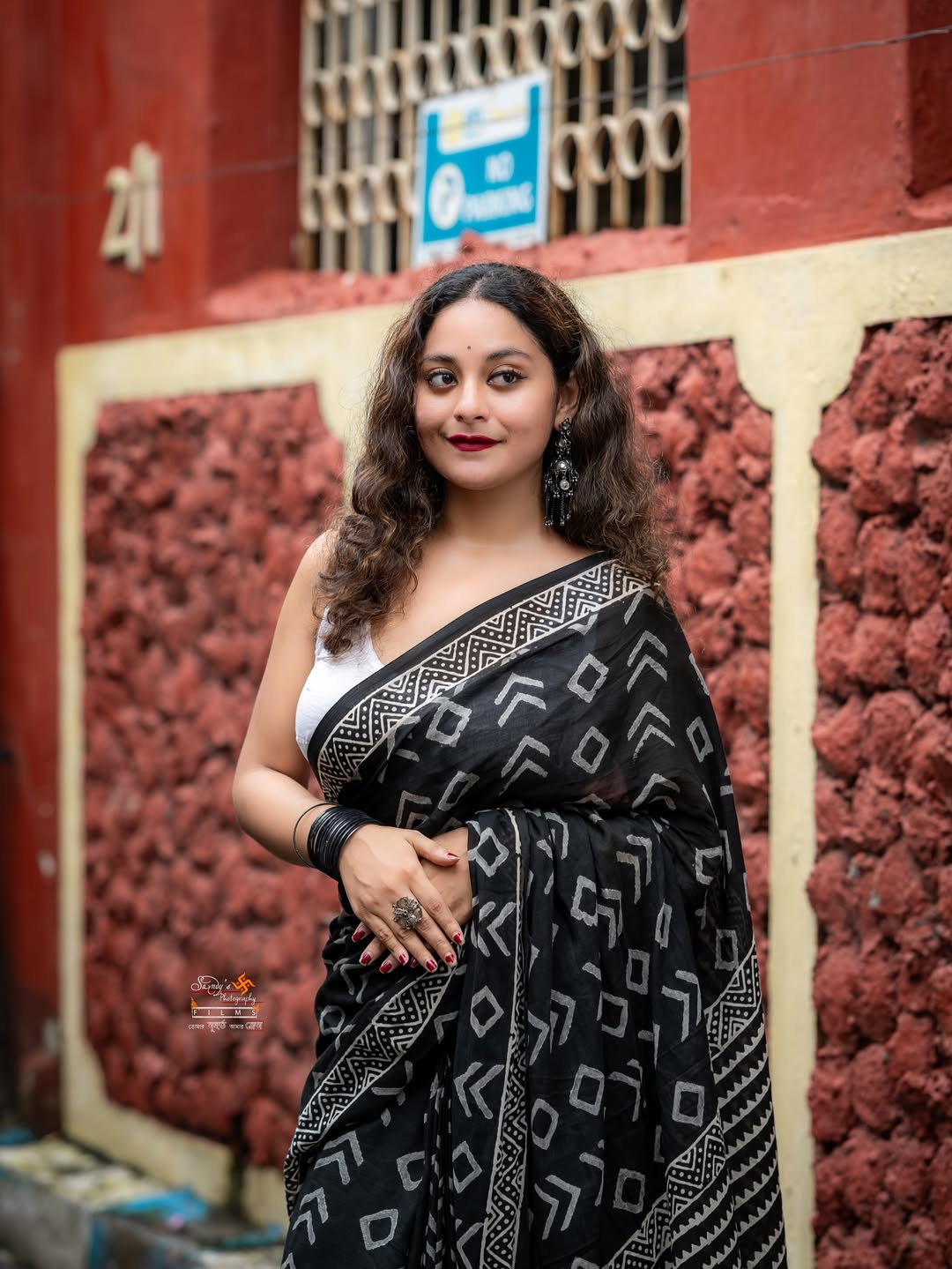 New One Minute Ready To Wear Pure Soft Mul Cotton Silk Black Saree With  Pocket