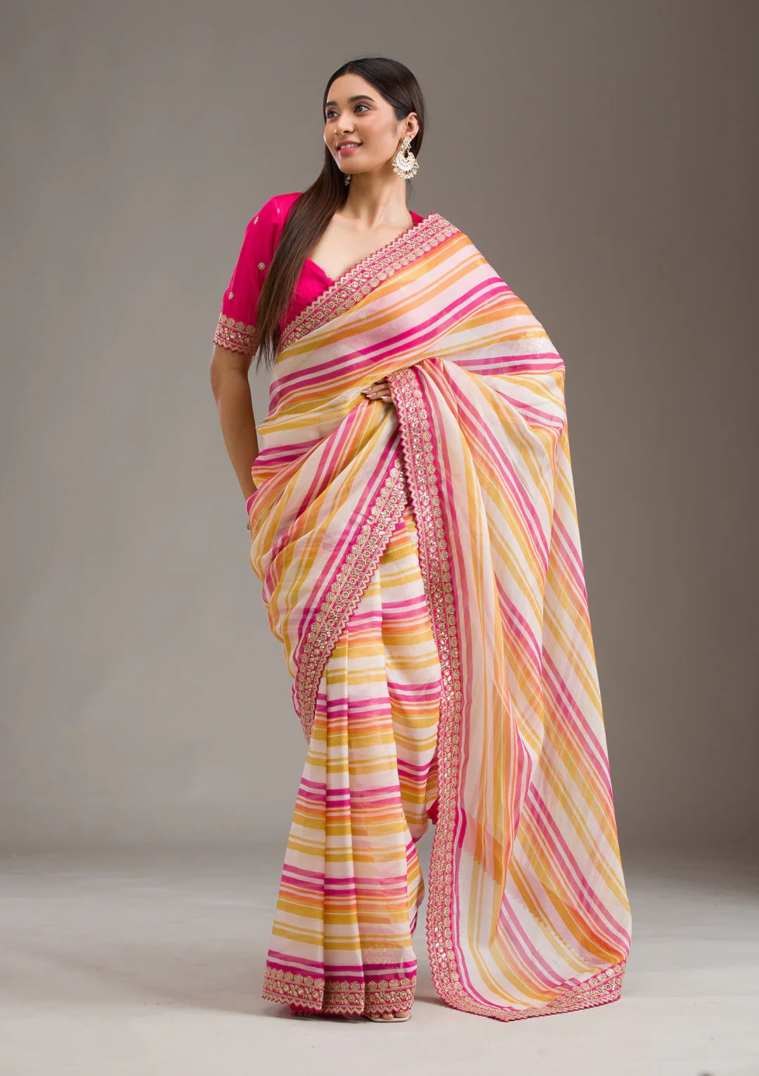 New Designer Leriya Print Soft Tebby Silk Coding And Embroderied Saree Along With Same Model Unstiched Blouse Piece
