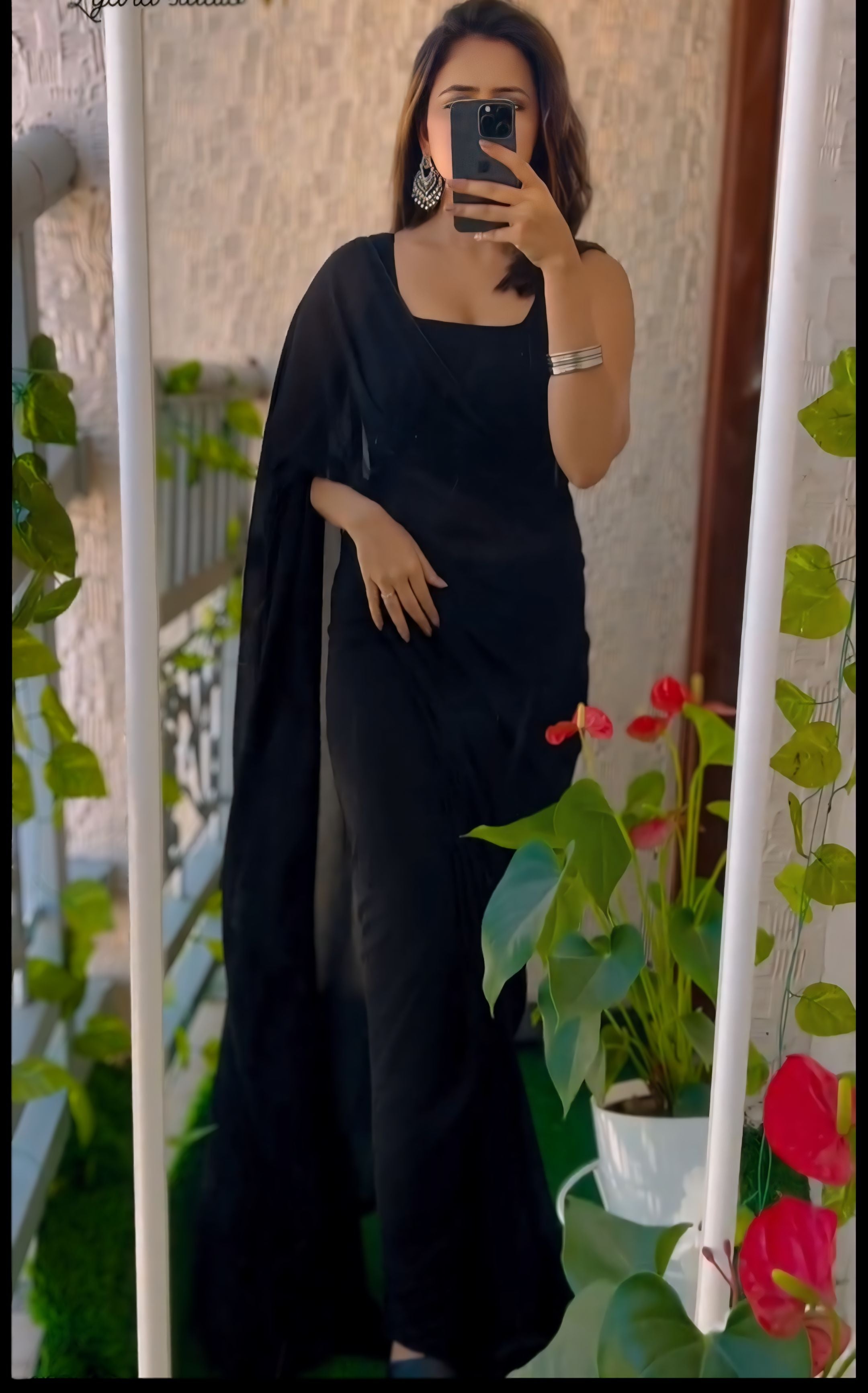 New One Minute Ready Wear Black Saree