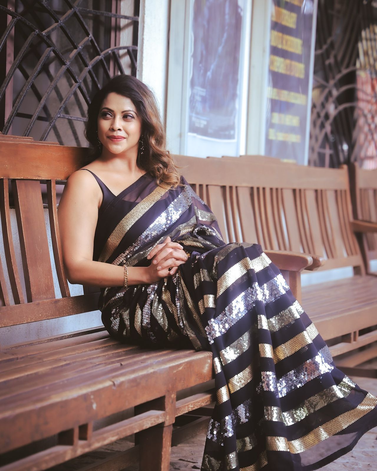 New Designer Heavy Georgette Triple Sequence Embroidery Work Saree With Unstiched Blouse Piece