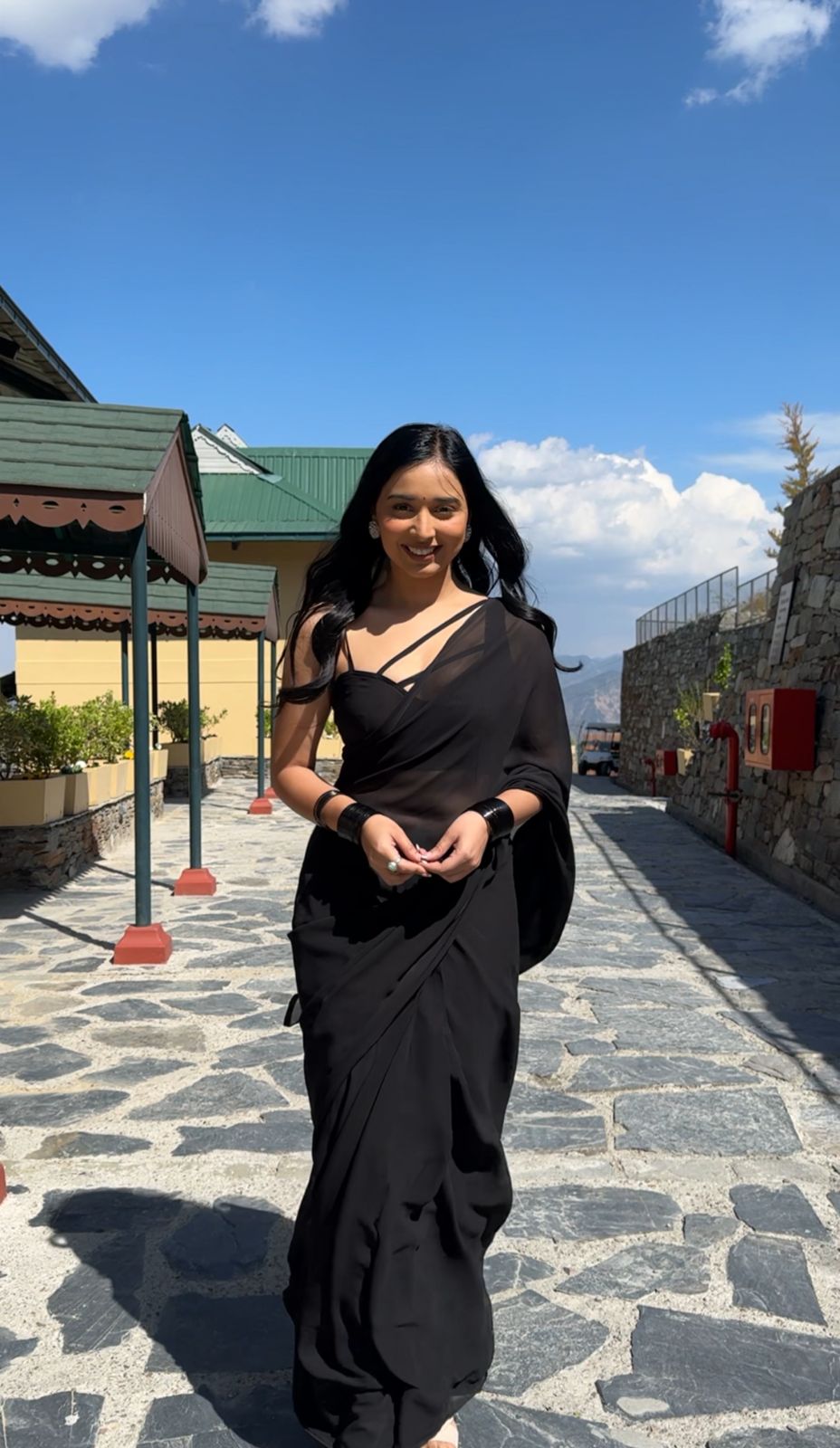 New One Minute Ready Wear Black Georgette Saree