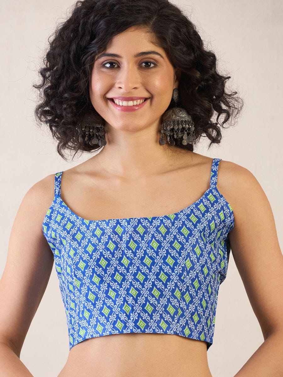 New One Minute Ready To Wear  Pure Soft Mul Cotton Silk zigzag Design Pastel Blue Saree With Pocket Along With Same Model Digital printed Unstiched Blouse Piece