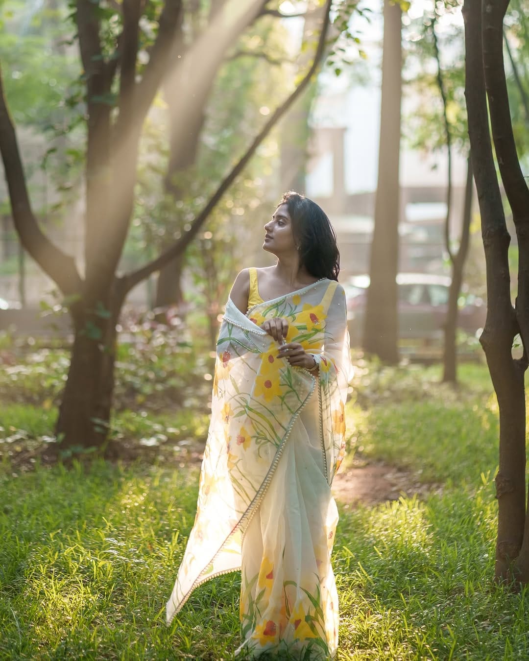 New One Minute Ready To Wear Pure Soft Organza Silk Saree With Beautiful Cutdana and Moti Handwork With Stiched Blouse