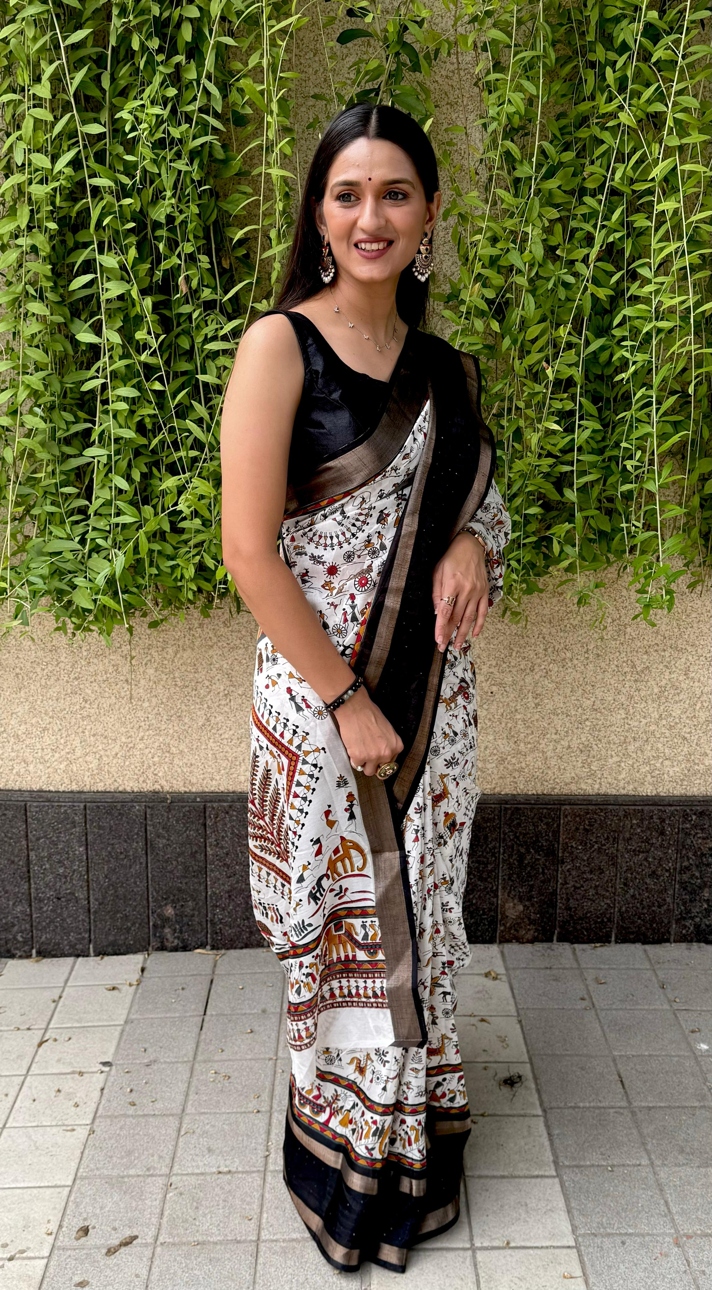 New Fancy Kalamkari Printed Soft Cotton Saree With Unstiched Blouse