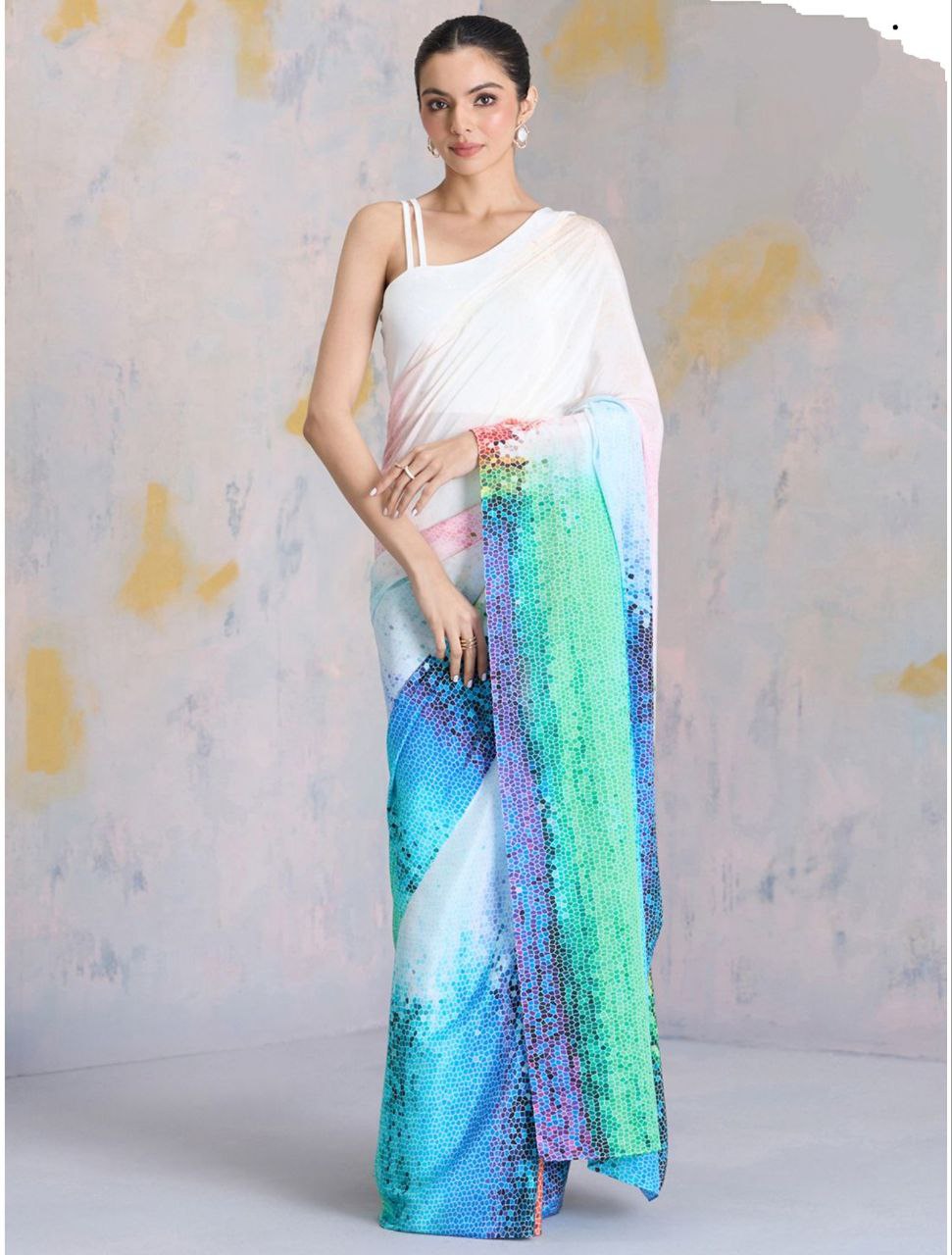 New Designer Premium Party Wear Digital Printed Saree