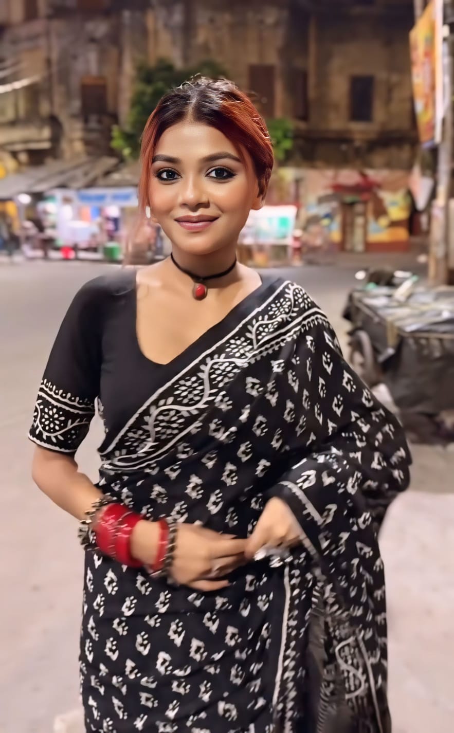 New One Minute Ready To Wear Pure Soft Linen Silk Black Saree With Unstiched Blouse