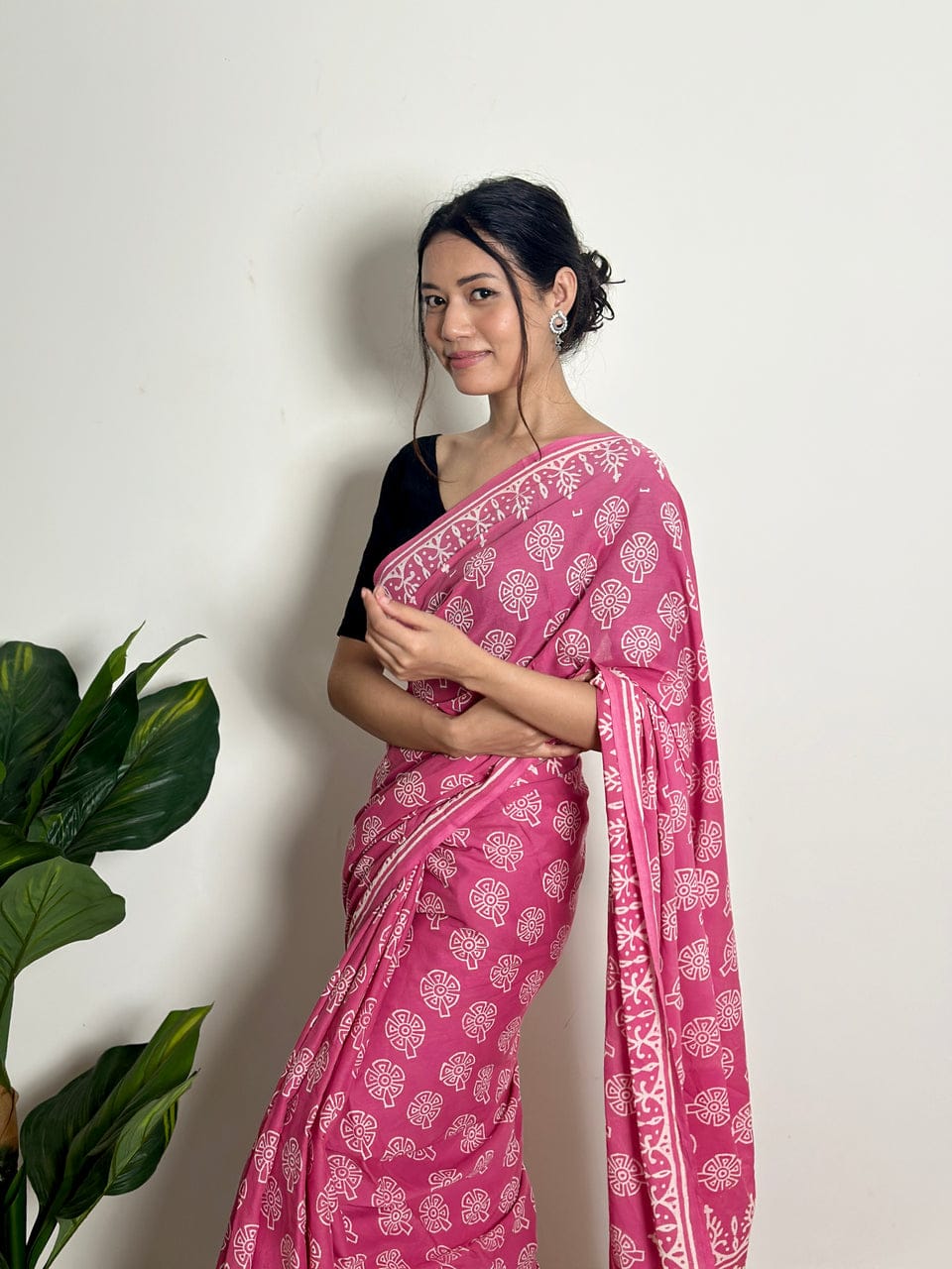 New One Minute Ready To Pure Soft Mul Cotton Silk Pink Saree With Pocket