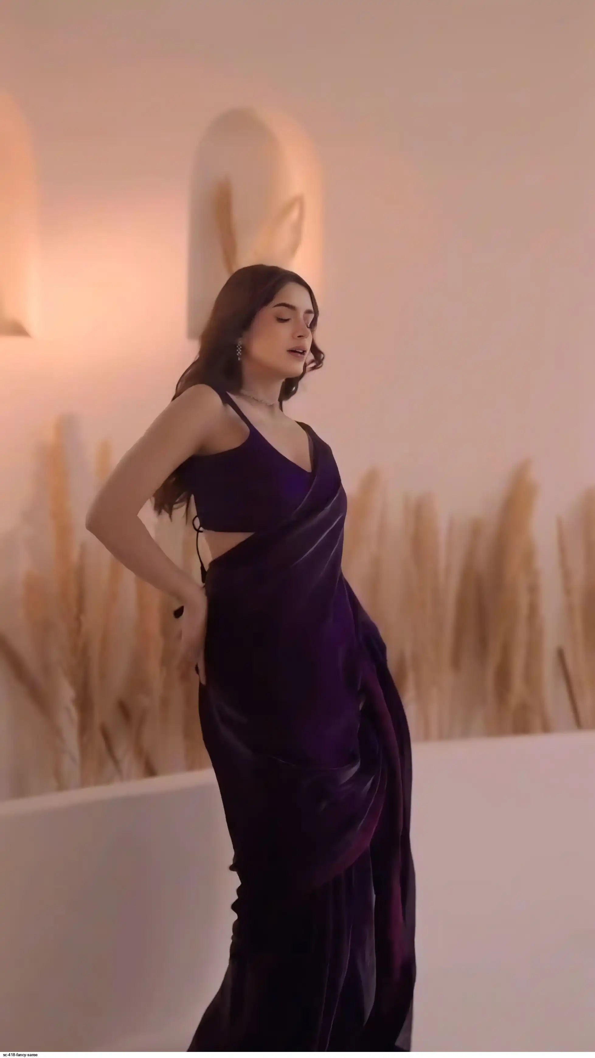 New One Minute Ready Wear Wine Saree